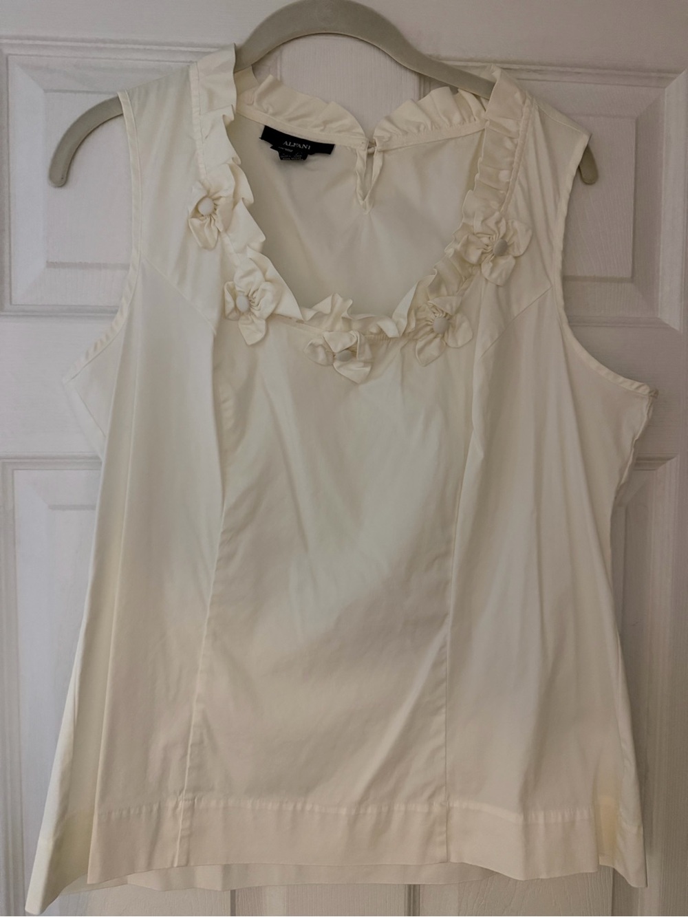 Alfani Cream Floral Trim Sleeveless Camisole